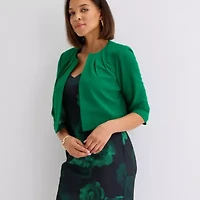 Maya Brooke Womens Floral Jacket Dress