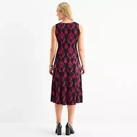 Danny & Nicole Womens Damask Midi Jacket Dress