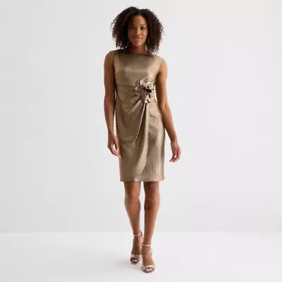 Jessica Howard Womens Applique Sleeveless Sheath Dress
