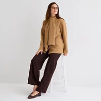 Liz Claiborne Scarf Womens Midweight Peacoat