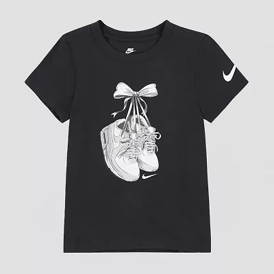 Nike Little Girls Crew Neck Short Sleeve Regular Fit Graphic T-Shirt
