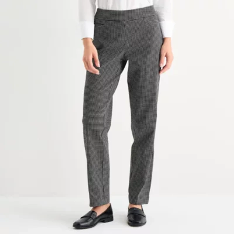 Liz Claiborne Lisa Womens Straight Mid Rise Pull-On Pant