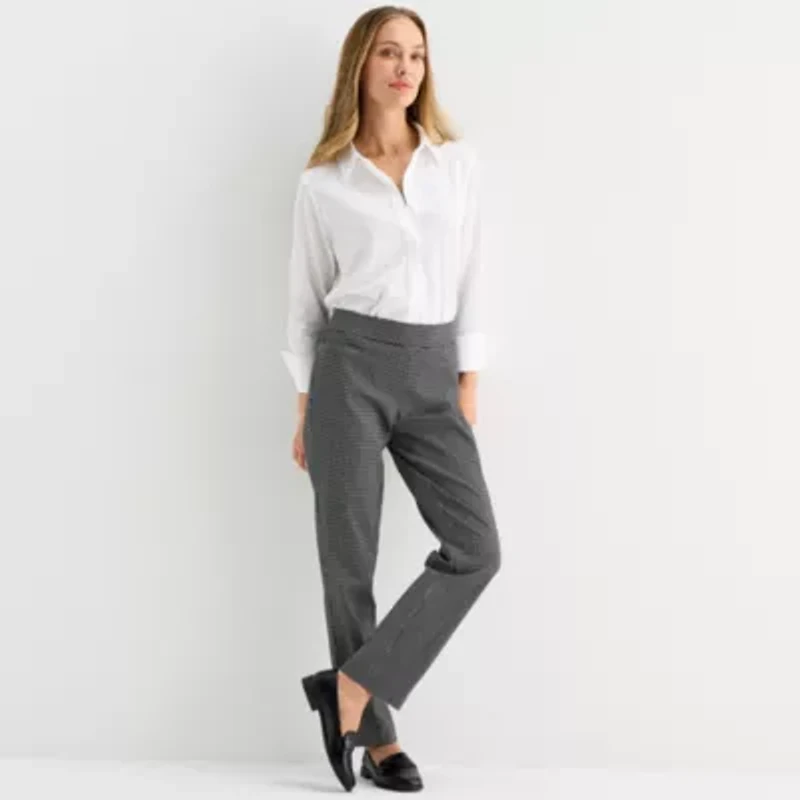 Liz Claiborne Lisa Womens Straight Mid Rise Pull-On Pant