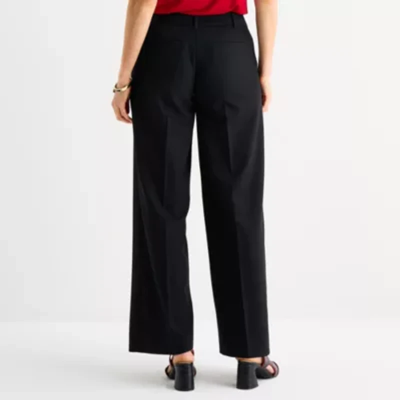 Liz Claiborne Audra Tailored Womens Wide Leg Mid Rise Trouser