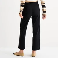 Liz Claiborne Emma Womens Stretch Fabric Slim Mid Rise Ankle Pant