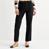 Liz Claiborne Emma Womens Stretch Fabric Slim Mid Rise Ankle Pant