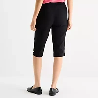 Liz Claiborne Alyssa Cropped Womens Straight Mid Rise Pull-On Pant