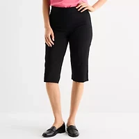 Liz Claiborne Alyssa Cropped Womens Straight Mid Rise Pull-On Pant
