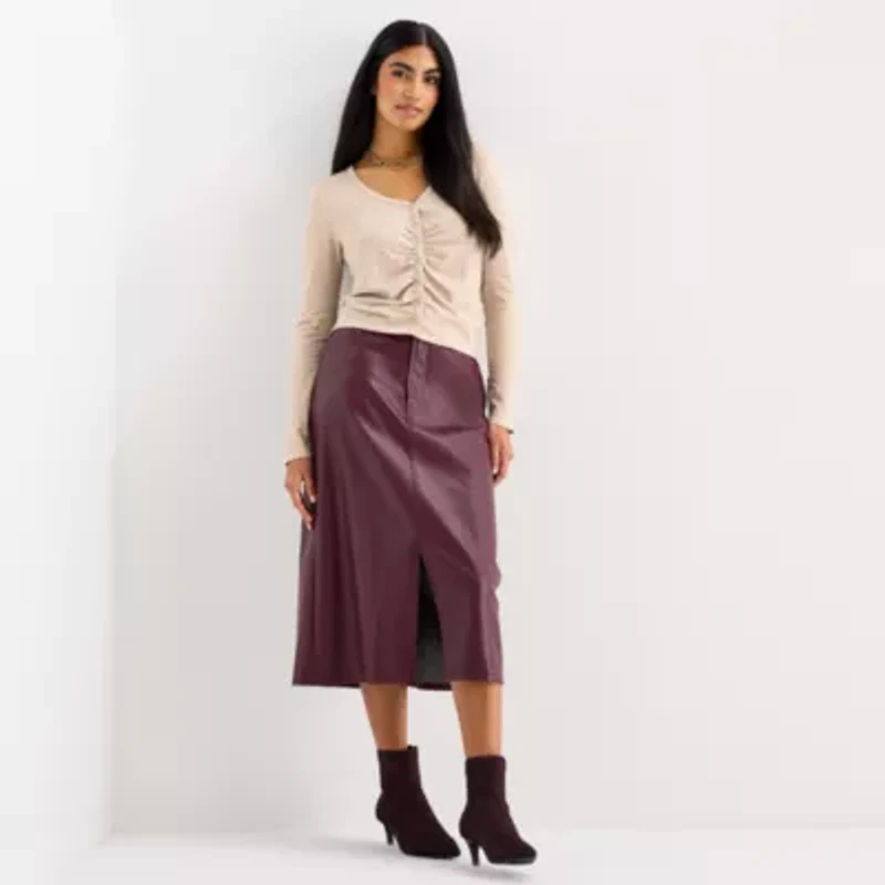 a.n.a Womens High Rise Long Pencil Skirt