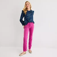 St. John's Bay Womens Round Neck Long Sleeve Blouse