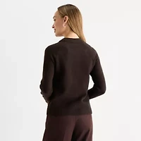 Liz Claiborne Womens Crew Neck Long Sleeve Pullover Sweater