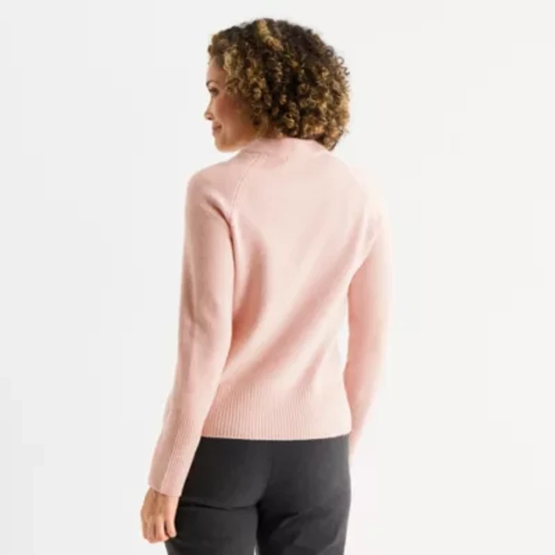 Liz Claiborne Womens Crew Neck Long Sleeve Pullover Sweater