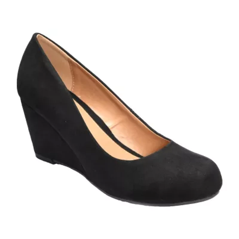 CL by Laundry Nima Womens Round Closed Toe Wedge Heel Pumps