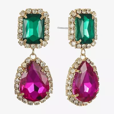 Bijoux Bar Womens Glass Hypoallergenic Drop Earrings