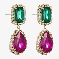 Bijoux Bar Womens Glass Hypoallergenic Drop Earrings