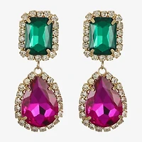 Bijoux Bar Womens Glass Hypoallergenic Drop Earrings