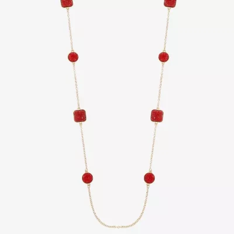 Mixit Gold Tone Womens 34 Inch Strand Necklace