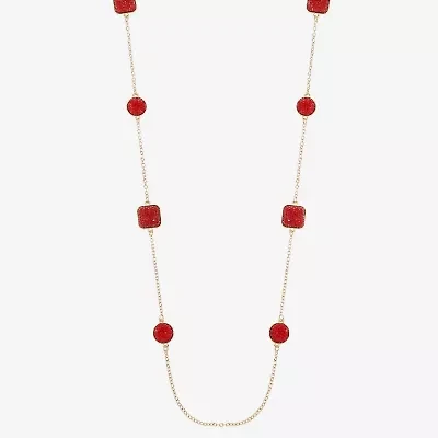 Mixit Gold Tone Womens 34 Inch Strand Necklace