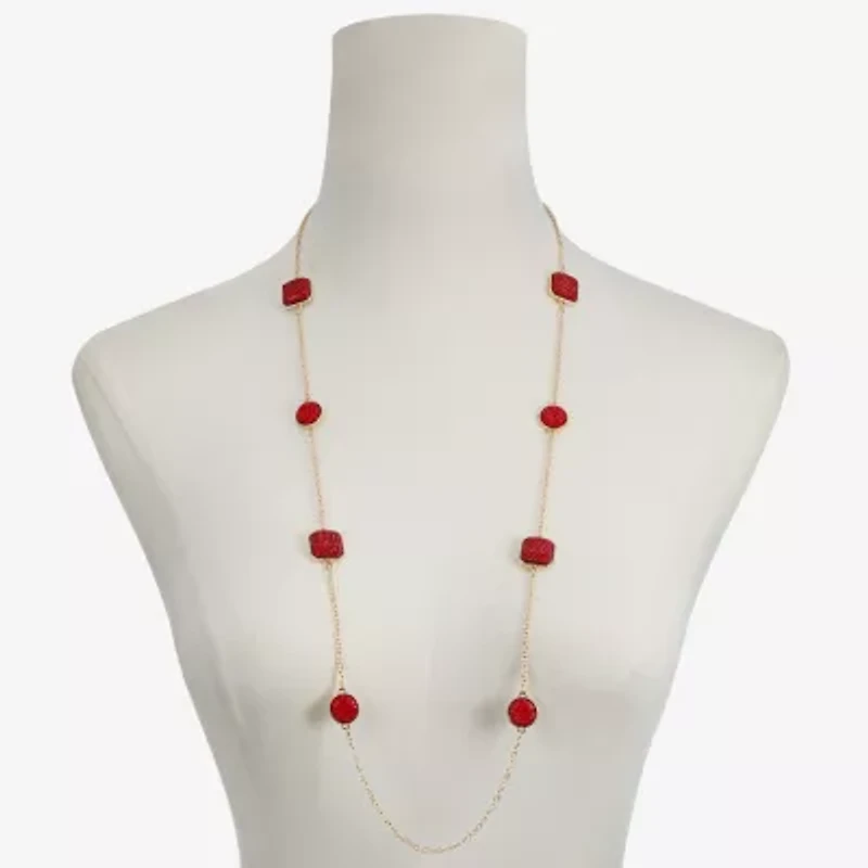 Mixit Gold Tone Womens 34 Inch Strand Necklace