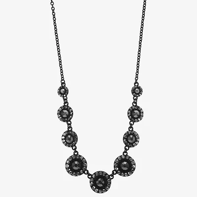 Mixit Black Womens Gray 17 Inch Collar Necklace