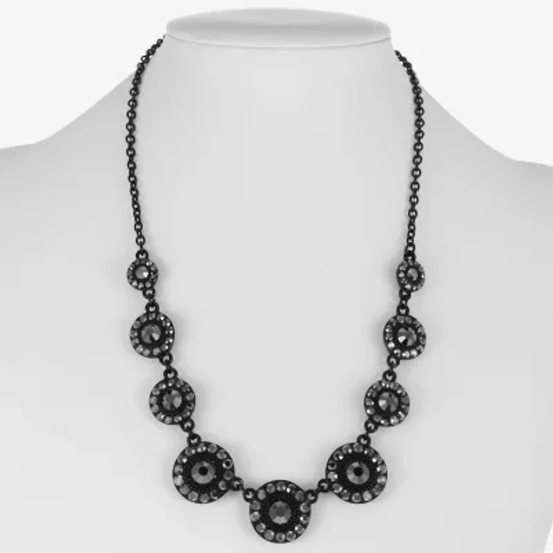 Mixit Black Womens Gray 17 Inch Collar Necklace