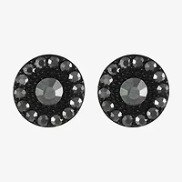 Mixit Black Gray Glass 25mm Round Stud Earrings