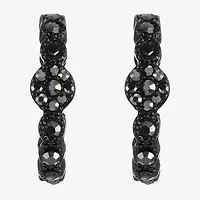 Mixit Black Womens Gray Glass 38mm Round Hypoallergenic Hoop Earrings