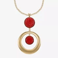 Mixit Gold Tone Womens 24 Inch Pendant Necklace