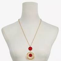 Mixit Gold Tone Womens 24 Inch Pendant Necklace