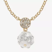 Liz Claiborne Gold Tone Pendant Necklace & Stud Earring Womens Simulated Pearl 2-pc. Jewelry Set