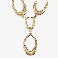 Liz Claiborne Y Necklace & Stud Earring Womens Glass Oval 2-pc. Jewelry Set