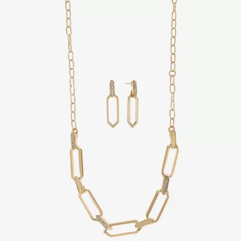 Liz Claiborne Collar Necklace & Drop Earring Womens Glass 2-pc. Jewelry Set