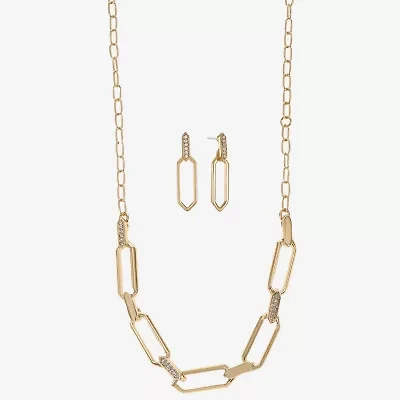 Liz Claiborne Collar Necklace & Drop Earring Womens Glass 2-pc. Jewelry Set