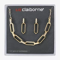 Liz Claiborne Collar Necklace & Drop Earring Womens Glass 2-pc. Jewelry Set
