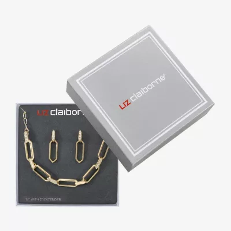 Liz Claiborne Collar Necklace & Drop Earring Womens Glass 2-pc. Jewelry Set