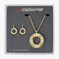 Liz Claiborne Pendant Necklace & Drop Earring Womens Glass 2-pc. Jewelry Set