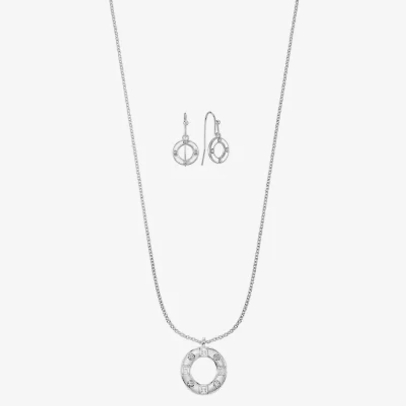 Liz Claiborne Pendant Necklace & Drop Earring Womens Glass 2-pc. Jewelry Set