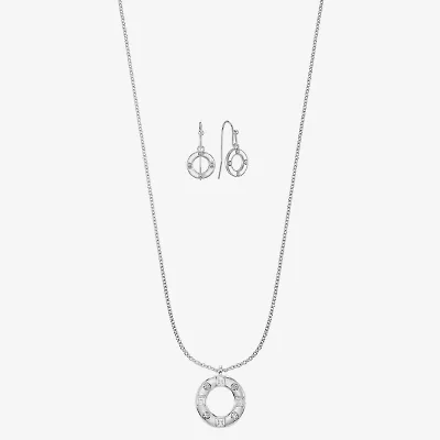 Liz Claiborne Pendant Necklace & Drop Earring Womens Glass 2-pc. Jewelry Set