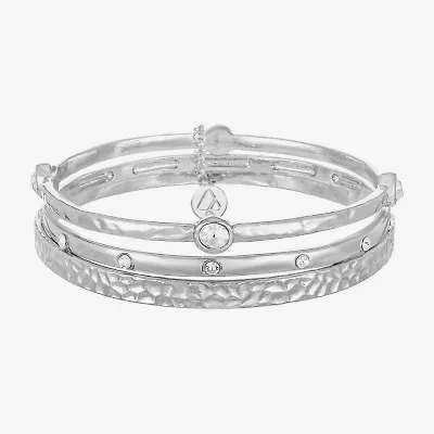 Liz Claiborne Textured Bangle Womens 3-pc. Glass Bracelet Set
