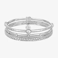 Liz Claiborne Textured Bangle Womens 3-pc. Glass Bracelet Set