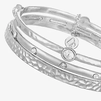 Liz Claiborne Textured Bangle Womens 3-pc. Glass Bracelet Set