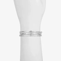 Liz Claiborne Textured Bangle Womens 3-pc. Glass Bracelet Set