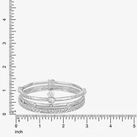 Liz Claiborne Textured Bangle Womens 3-pc. Glass Bracelet Set