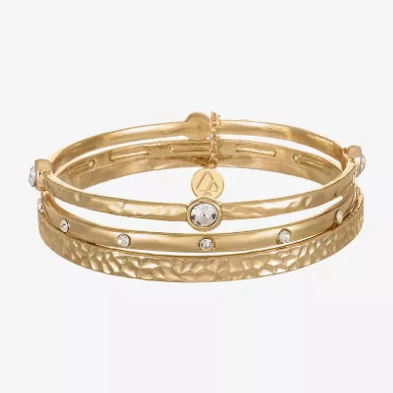 Liz Claiborne Textured Bangle Womens 3-pc. Glass Bracelet Set