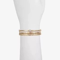 Liz Claiborne Textured Bangle Womens 3-pc. Glass Bracelet Set