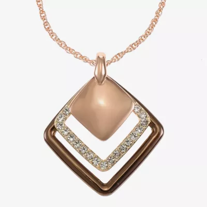 Liz Claiborne Pendant Necklace & Drop Earring Womens Glass Square 2-pc. Jewelry Set