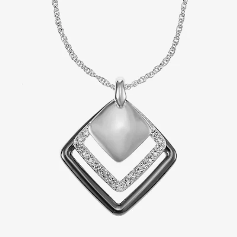 Liz Claiborne Pendant Necklace & Drop Earring Womens Glass Square 2-pc. Jewelry Set