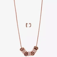Liz Claiborne Slider Collar Necklace & Huggie Earring Womens Glass 2-pc. Jewelry Set