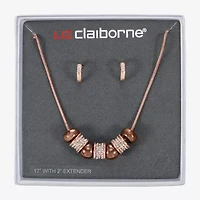 Liz Claiborne Slider Collar Necklace & Huggie Earring Womens Glass 2-pc. Jewelry Set