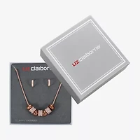 Liz Claiborne Slider Collar Necklace & Huggie Earring Womens Glass 2-pc. Jewelry Set